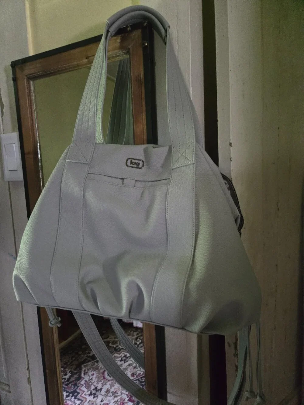 Piper Matte Luxe VL Hobo Tote Bag (in Lug's Cloud Gray color)